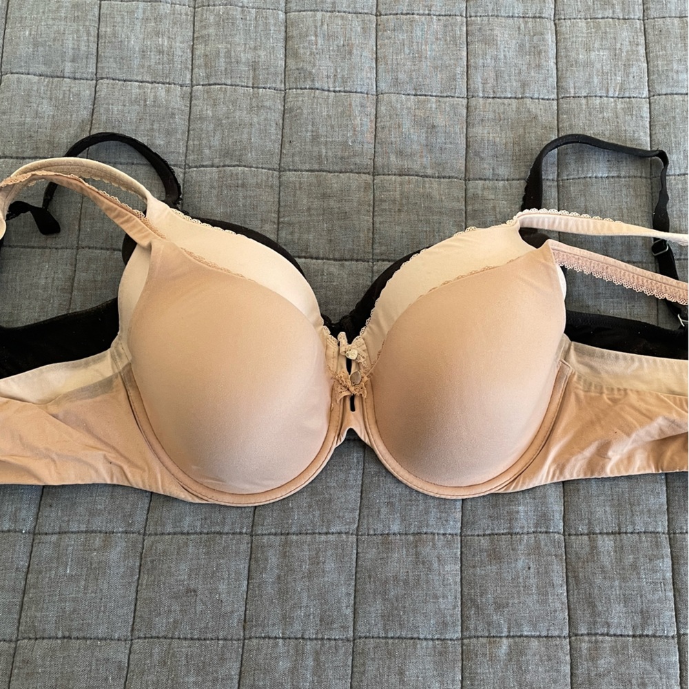 Three pairs of Victoria’s Secret bras size 34D lined perfect coverage